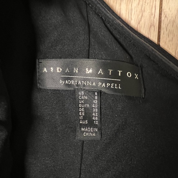 Aidan Mattox by Adrianna Papell Black One Shoulder Gown - Picture 10 of 13